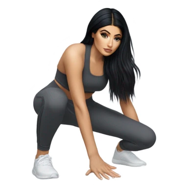 Kylie Jenner crouch down in yoga pants sticker
