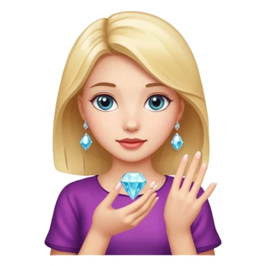 Pretty cute girl that hold Diamond in her hand sticker