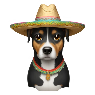 A dog wearing a sombrero  sticker