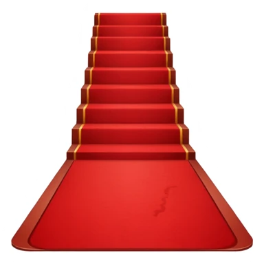 Minimalist emoji-style sticker of a blood-red carpet shaped like a thick trail or drop, flat vector design, no shadows. sticker