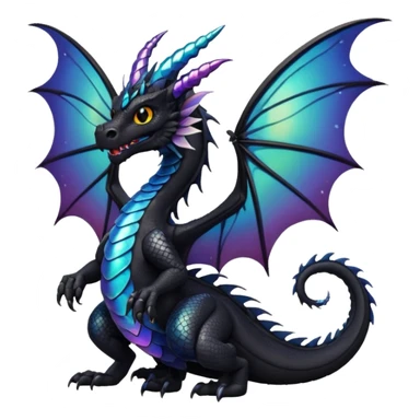 black dragon with butterfly wings sticker