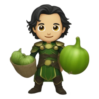 Loki with bottle gourd sticker