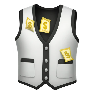 vest with money falling around i sticker