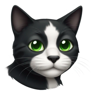 Black cat with white mustache this guy with green eyes  sticker