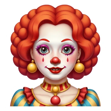 Cute female Vintage circus clown sticker