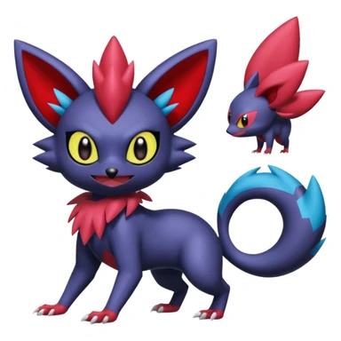 Noibat-Sneasel-Weavile-Zorua-Fakémon-hybrid-creature (full body)  sticker