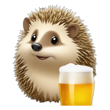 hedgehog drink beer hodl bitcoin sticker