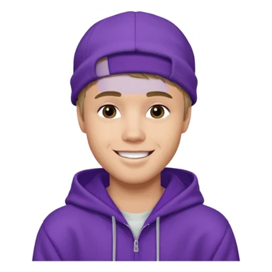 justin bieber, wear purple hoodie sticker
