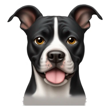 Dog american Stanford and pitbull negro con mancha blanca en el morro sticker