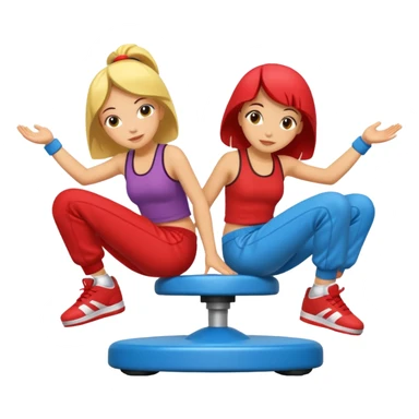 2 girls sitting in breakdance ride of fair  sticker
