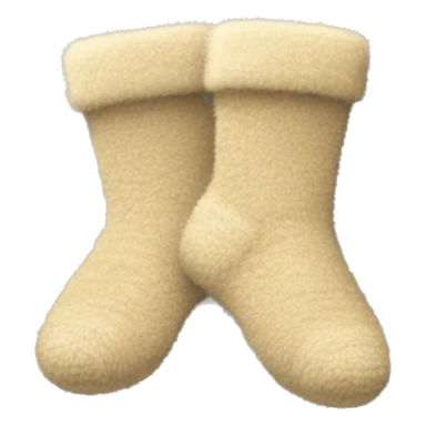 pair of beige fuzzy socks sticker