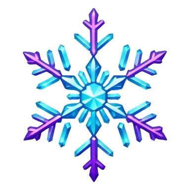 cyan and purple snowflake glitter sticker