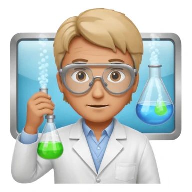 inventor working in a lab sticker