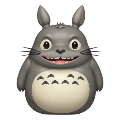 Totoro tierno que se parezca al real sonriendo tierno con uñas  sticker