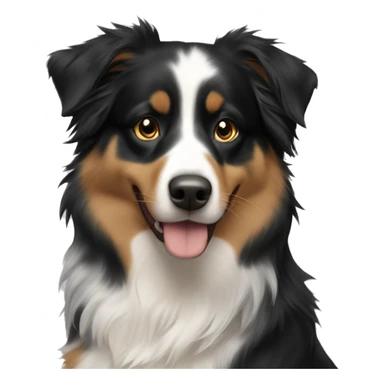 australian shepherd black tri with blonde girl sticker