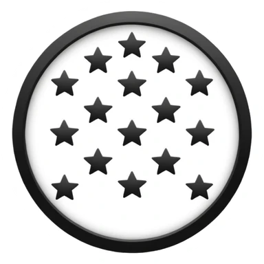 Can u make a emoji with 15 stars in a circle no face no nothin just lines and nothing in the middle and the stars have nothing it in too just lines black and white no face  sticker