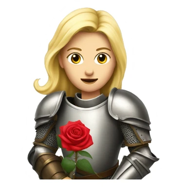 Blonde women knight with rose sticker