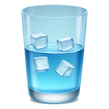 Glass of water with ice cubes  sticker