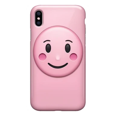 Aesthetic light pink iphone no smiley face inside case from the back sticker