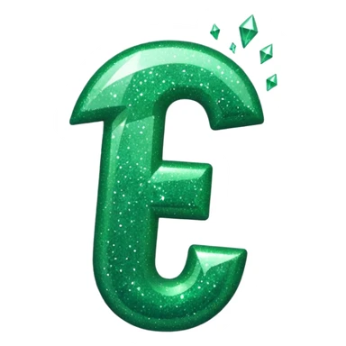 Green glitter money falling number 7 sticker