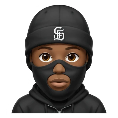 rapper khăn trùm mặt full đen có mũ len hãng MLB
 sticker