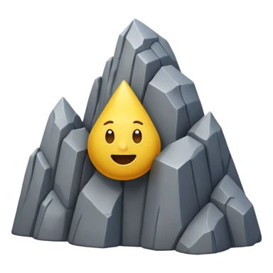 A 3D emoji of a steep rocky cliff in Apple style, with a sharp drop and jagged edges. Minimal, glossy, clean Apple-style rendering, isolated on white background.

 sticker