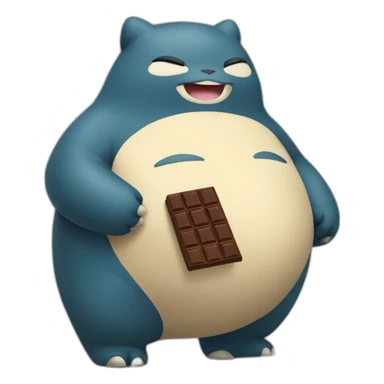 snorlax holding a chocolate bar sticker