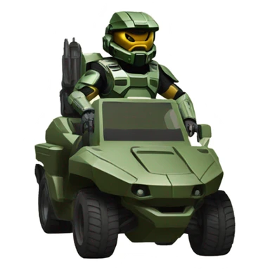 Master chief in warthog vehicle  sticker