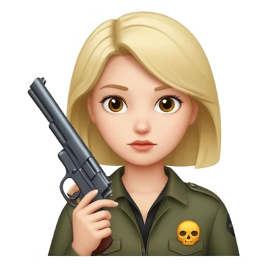 Girl with gun sticker