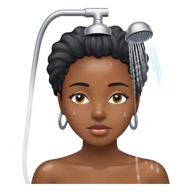 black woman taking shower for self care  sticker