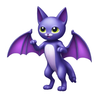 Shiny Type-Dark-type-Psychic-type-Fakémon-Bat-Cat full body sticker
