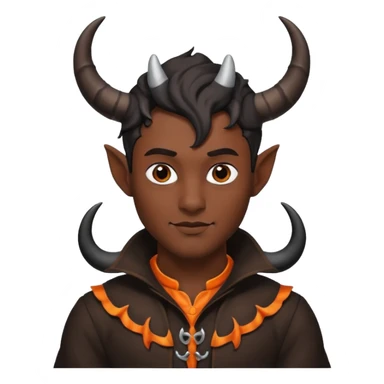Black Horns on male halloween sticker