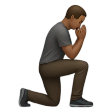 a man kneel down on one knee sticker