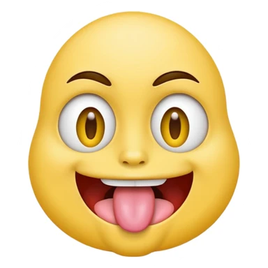 ryellow face with tongue sticking out to the side sticker