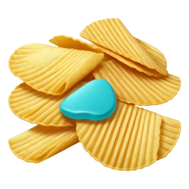 turquoise colored potato chips sticker