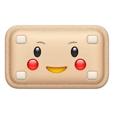 single adhesive bandage in light beige tone, rectangular with rounded edges, small padded center, slightly textured surface, subtle perforation dots on each end, positioned flat, no skin or wound, soft lighting, subtle shadows, emoji scale sticker