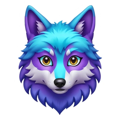 glitter purple and cian lobo sticker