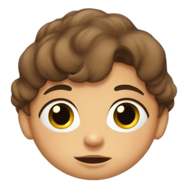 a baby girl, brune hair, crying because he is hungry sticker