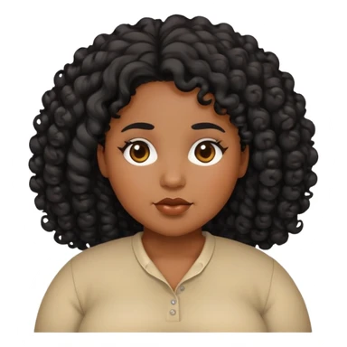 Cabelo cacheado preto, morena, gordinha  sticker