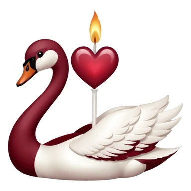 Maroon heart, swan , candle seperately  sticker