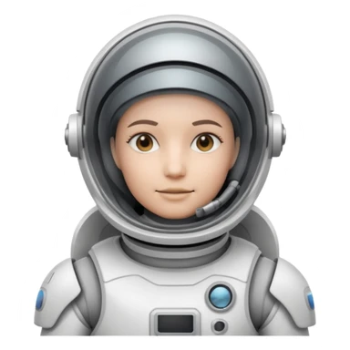 robotic Astronaut in white EVA suit with clear dome helmet sticker