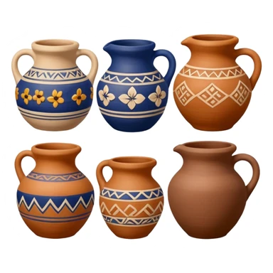 clay pottery with diffetent motifs sticker