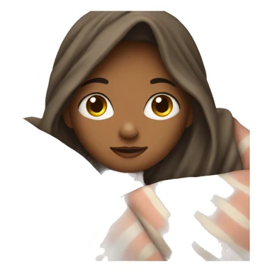 A girl snuggling a blanket  sticker