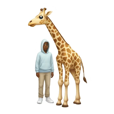 Giraffe wearing a hoodie￼ sticker