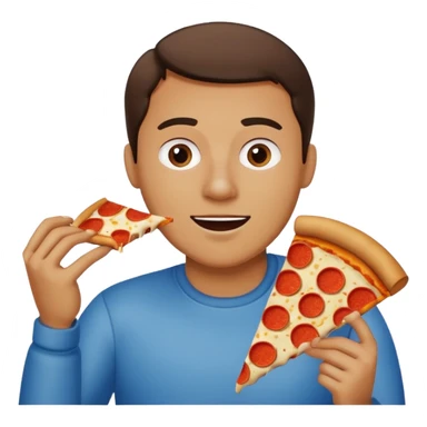man who eat pizza
 sticker