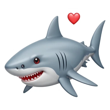 Shark with hearts in the eyes sticker
