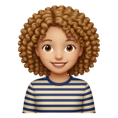 CURLY HAIR GIRL KID IN STRIPES sticker