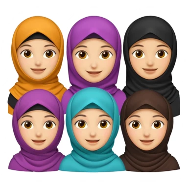 muslim family emoji , with the women wearing niqab, niqab = face cover sticker