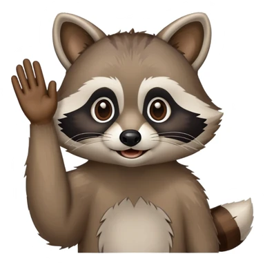raccoon waving hello sticker