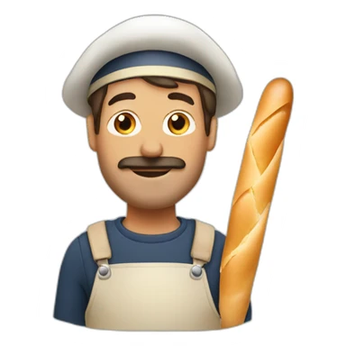French man with baguette sticker